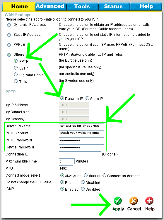 D Link Di 524. D-Link DI 524 Router - VPN set